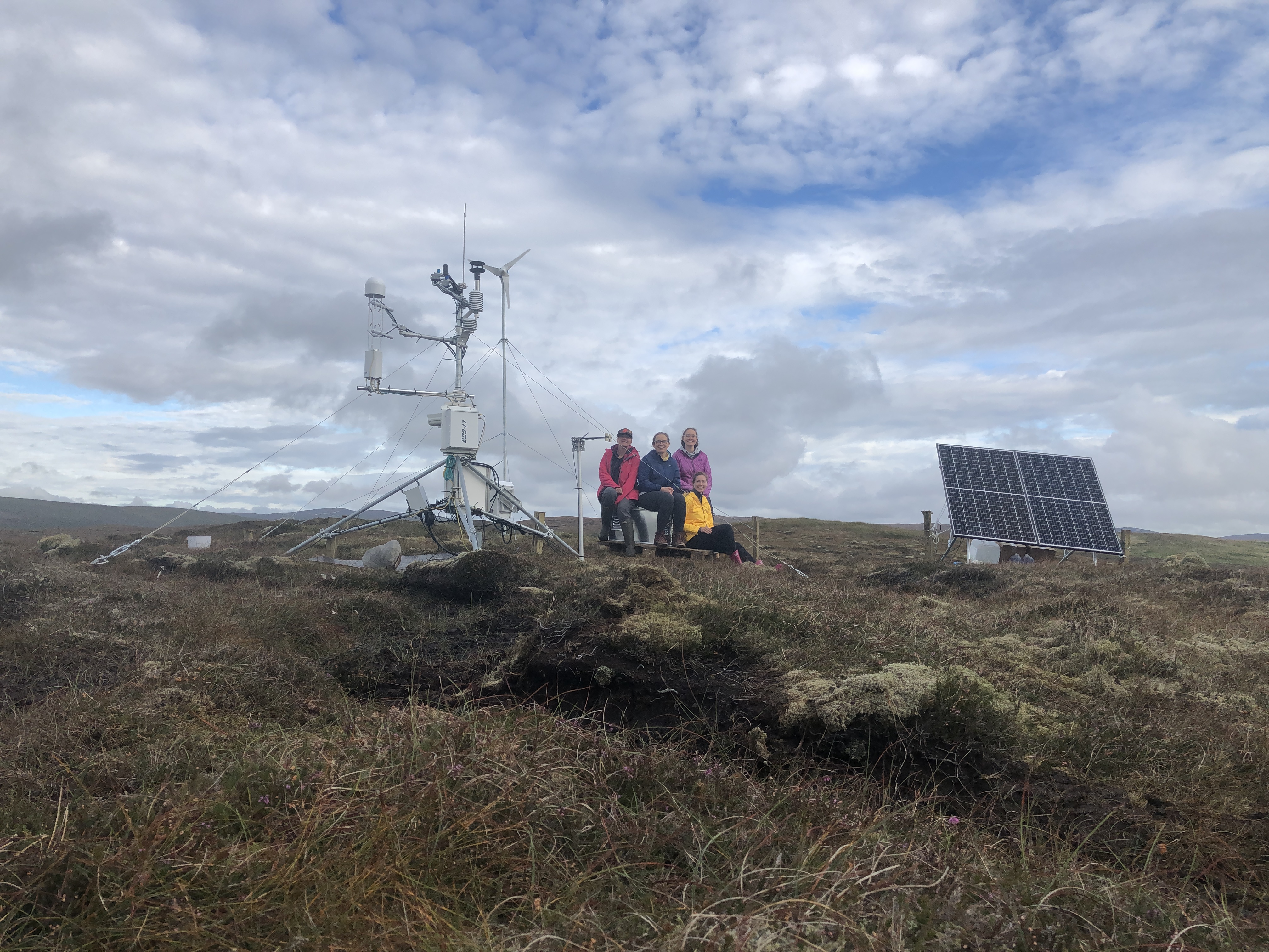Image of the most northerly UK flux tower at Girlta, Shetland, on eroding peatland. Photo: James Hutton Institute